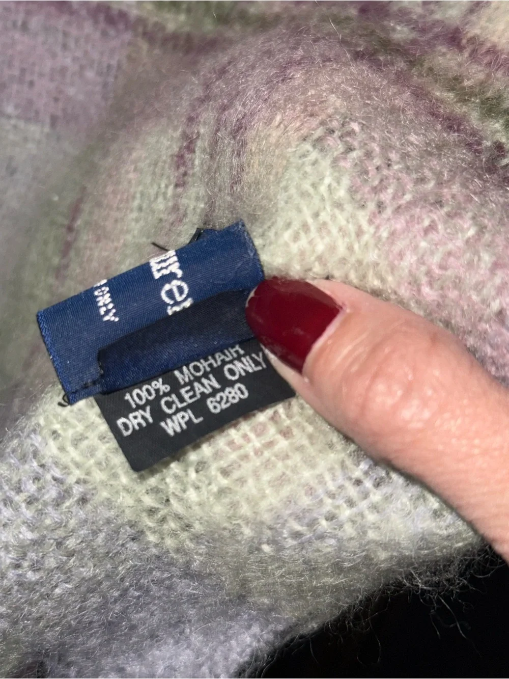 Vintage Ralph Lauren 100% Mohair Wool Plaid Throw Blanket 54x72 USA Made Fringe